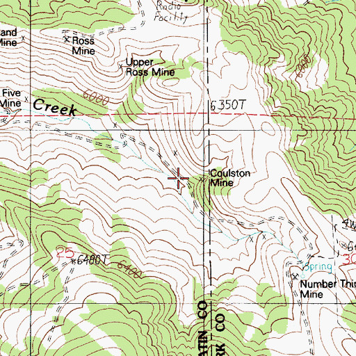 Topographic Map of Coulston Mine, MT
