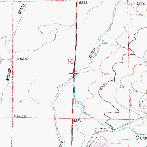 Topographic Map of Cow Cabin Creek, MT