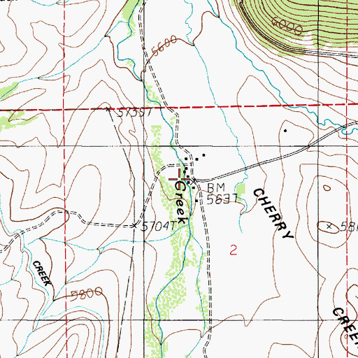 Topographic Map of Cow Camp, MT