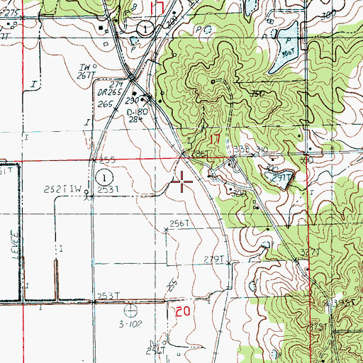 Topographic Map of Ridge, AR