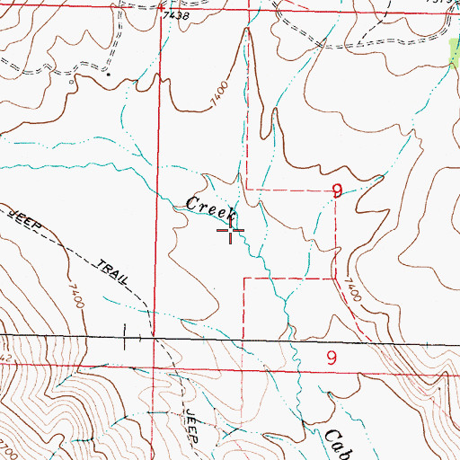 Topographic Map of Cow Creek, MT