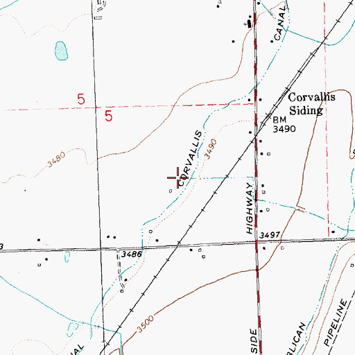 Topographic Map of Cow Creek, MT