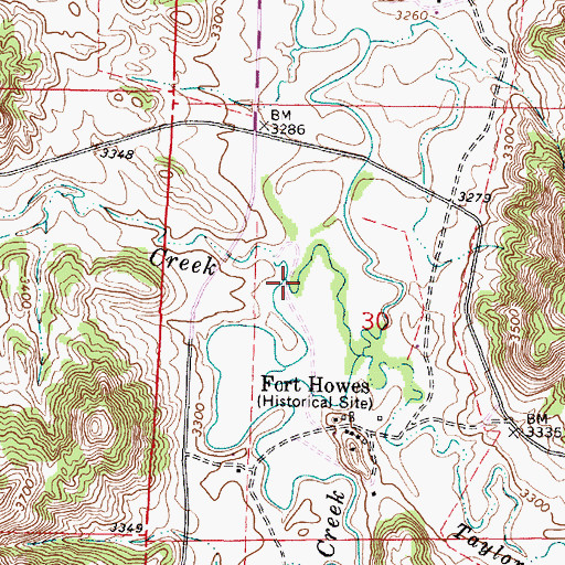 Topographic Map of Cow Creek, MT