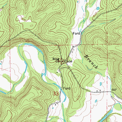 Topographic Map of Ring Church of Christ, AR