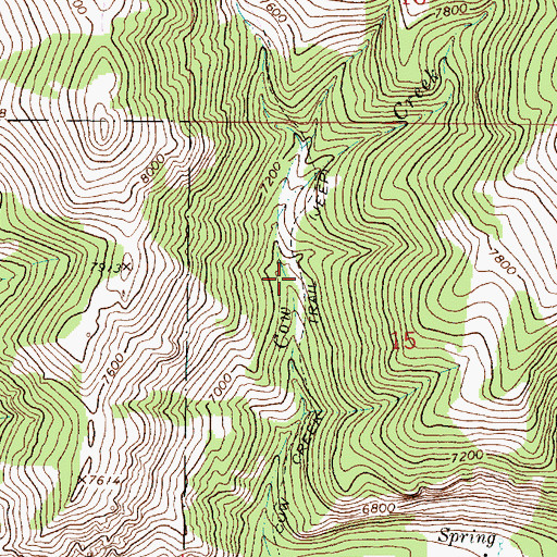 Topographic Map of Cow Creek Trail, MT