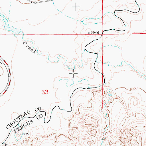 Topographic Map of Cowboy Creek, MT