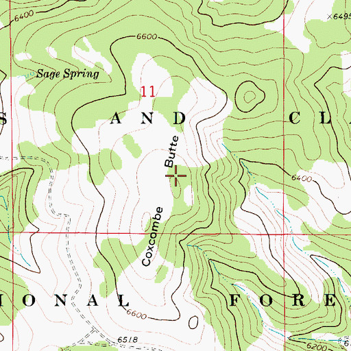 Topographic Map of Coxcombe Butte, MT