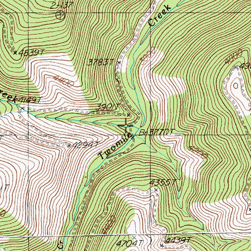 Topographic Map of Coyle Creek, MT