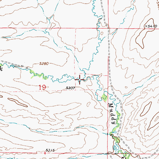 Topographic Map of Coyote Creek, MT