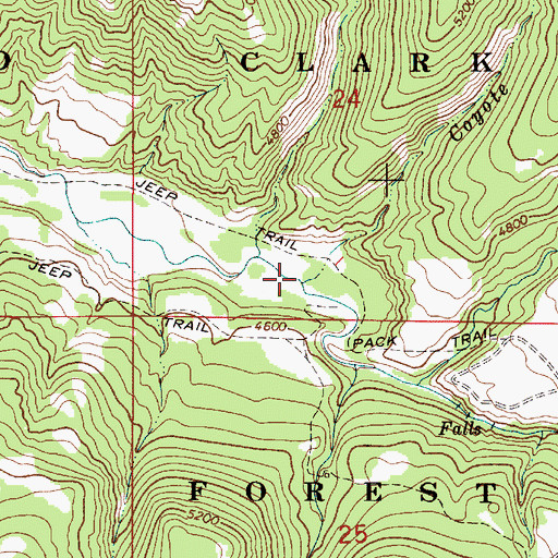 Topographic Map of Coyote Creek, MT