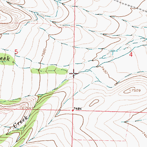 Topographic Map of Coyote Creek, MT