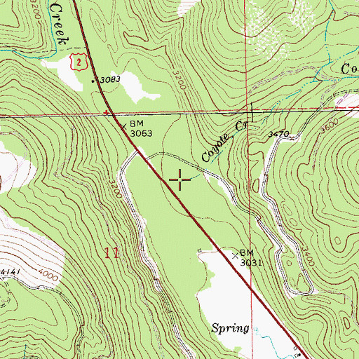 Topographic Map of Coyote Creek, MT