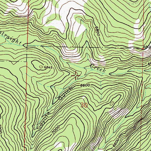 Topographic Map of Coyote Gulch, MT