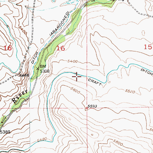 Topographic Map of Craft Ditch, MT