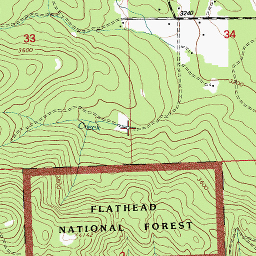 Topographic Map of Cramer Creek, MT