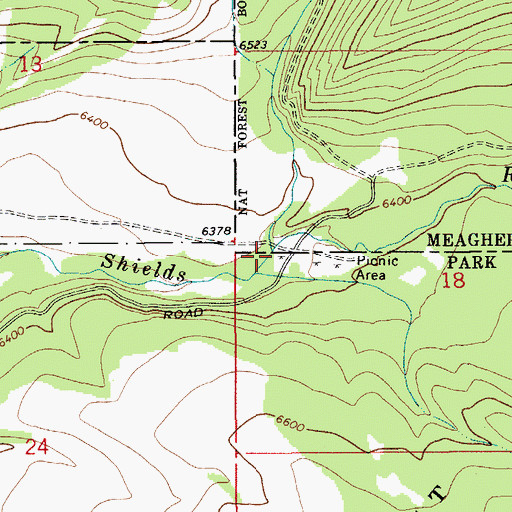 Topographic Map of Crandall Creek, MT