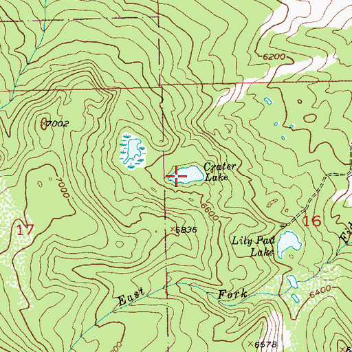 Topographic Map of Crater Lake, MT
