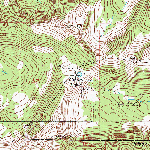 Topographic Map of Crater Lake, MT