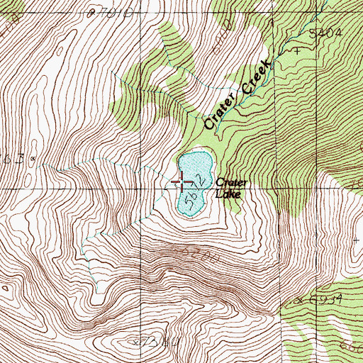 Topographic Map of Crater Lake, MT