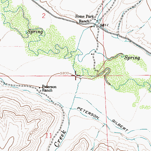 Topographic Map of Cream Creek, MT