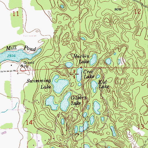 Topographic Map of Cree Lake, MT