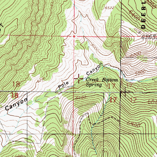 Topographic Map of Creek Bottom Spring, MT