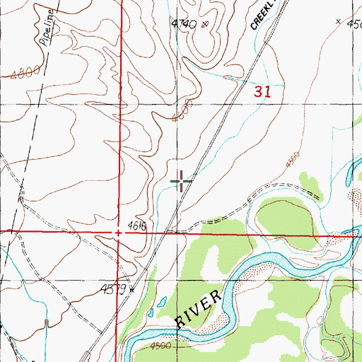 Topographic Map of Creeklyn Ditch, MT