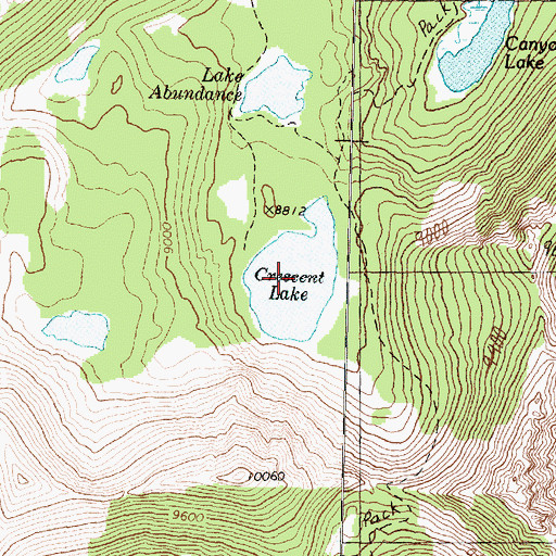 Topographic Map of Crescent Lake, MT