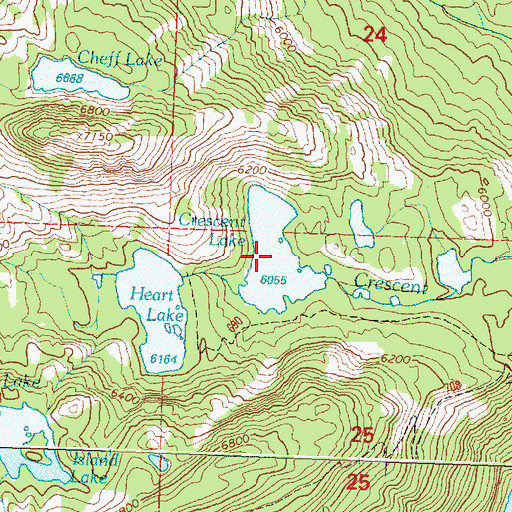 Topographic Map of Crescent Lake, MT