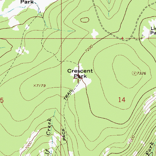 Topographic Map of Crescent Park, MT