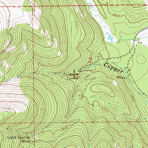 Topographic Map of Crescent Tunnel, MT