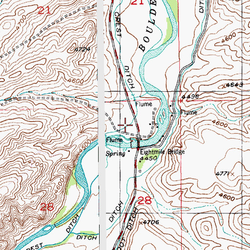 Topographic Map of Crest Ditch, MT