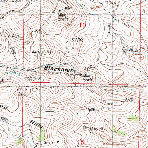 Topographic Map of Cricket Mine, MT