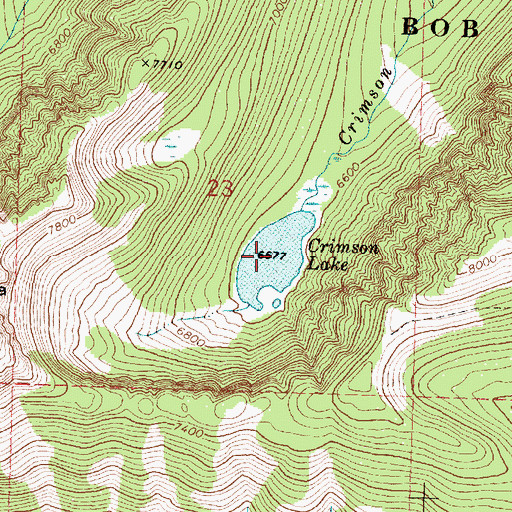 Topographic Map of Crimson Lake, MT
