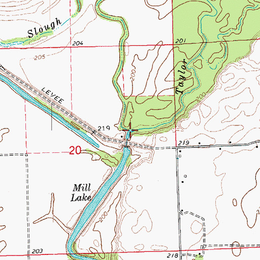 Topographic Map of Robin Slough, AR