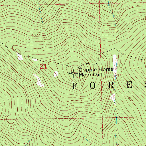 Topographic Map of Cripple Horse Mountain, MT