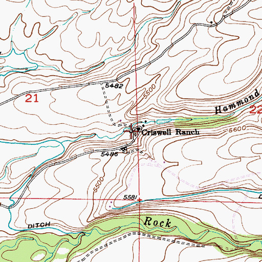 Topographic Map of Criswell Ranch, MT