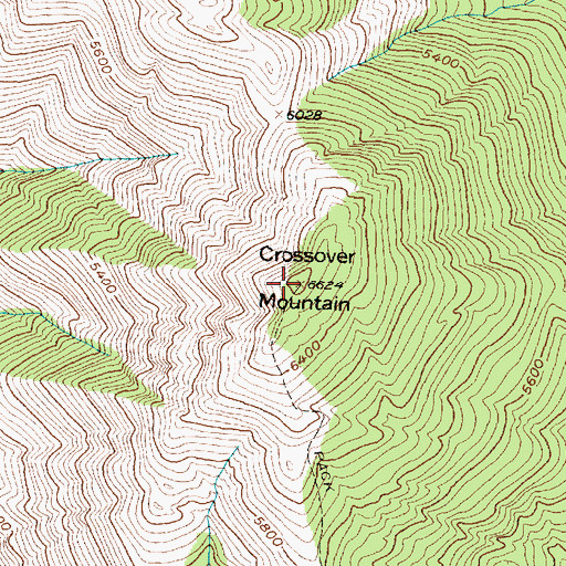 Topographic Map of Crossover Mountain, MT