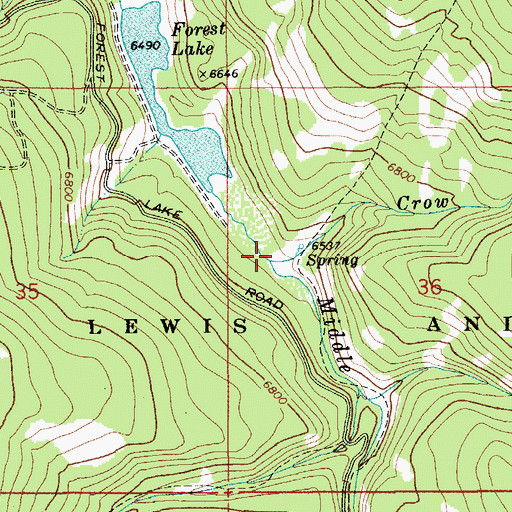 Topographic Map of Crow Creek, MT