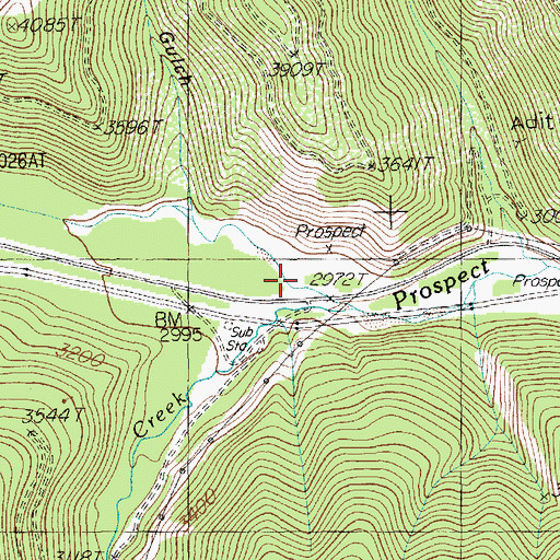 Topographic Map of Crow Creek, MT