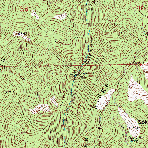 Topographic Map of Crow Mine, MT