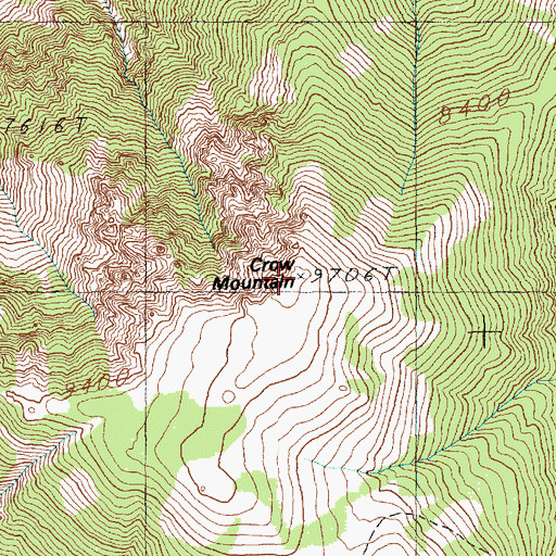 Topographic Map of Crow Mountain, MT