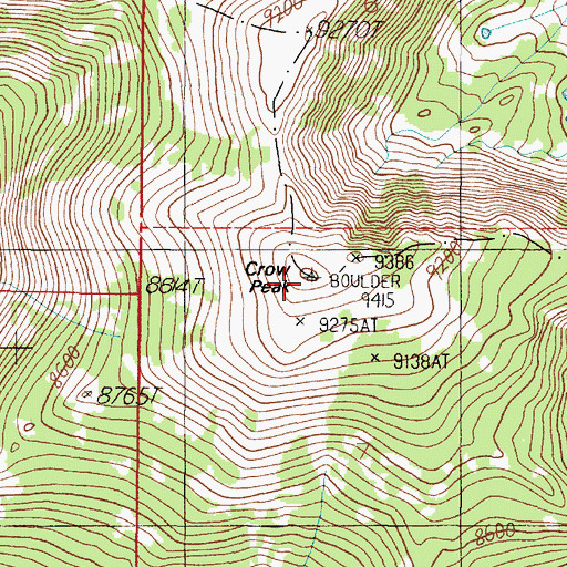 Topographic Map of Crow Peak, MT