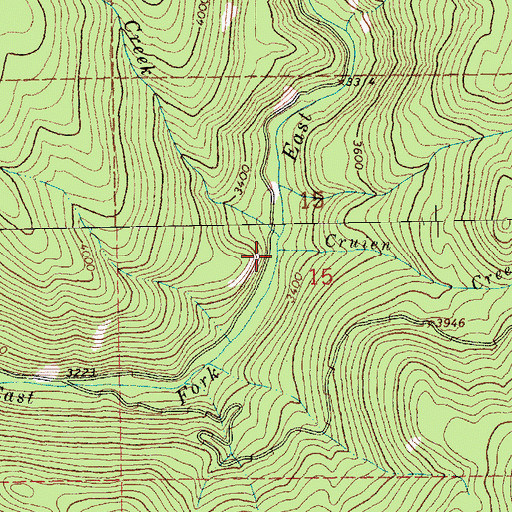 Topographic Map of Cruien Creek, MT