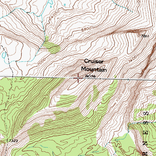 Topographic Map of Cruiser Mountain, MT