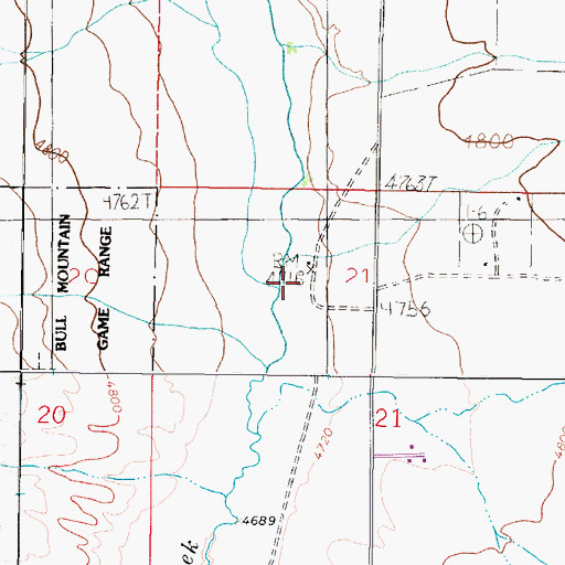 Topographic Map of Simonsen Ranch, MT