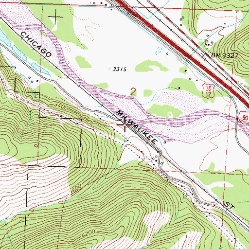 Topographic Map of Crystal Creek, MT