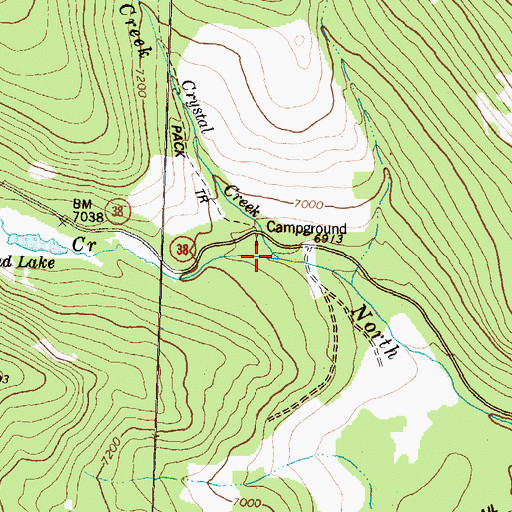 Topographic Map of Crystal Creek, MT