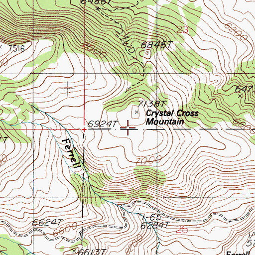 Topographic Map of Crystal Cross Mountain, MT