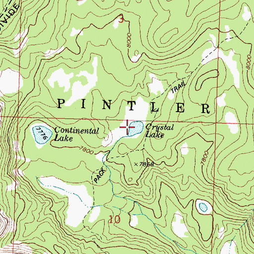 Topographic Map of Crystal Lake, MT